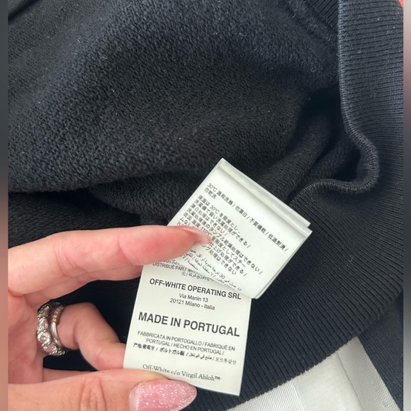 AUTHENTIC MEN’S OFF-WHITE ZIP UP SWEATSHIRT SIZE M - Picture 4 of 6